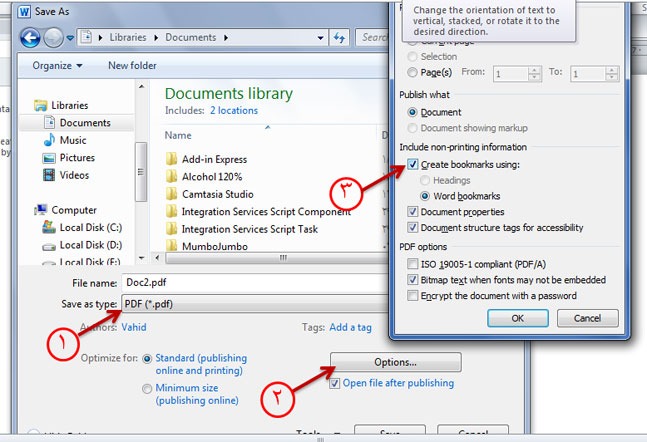تهیه خروجی PDF با لینک های فعال در Word